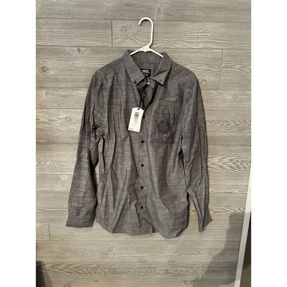 Wesc Oden Long Sleeve Oxford Button Up Shirt‎ Size Men’s Small NWT GRAY - Picture 1 of 7